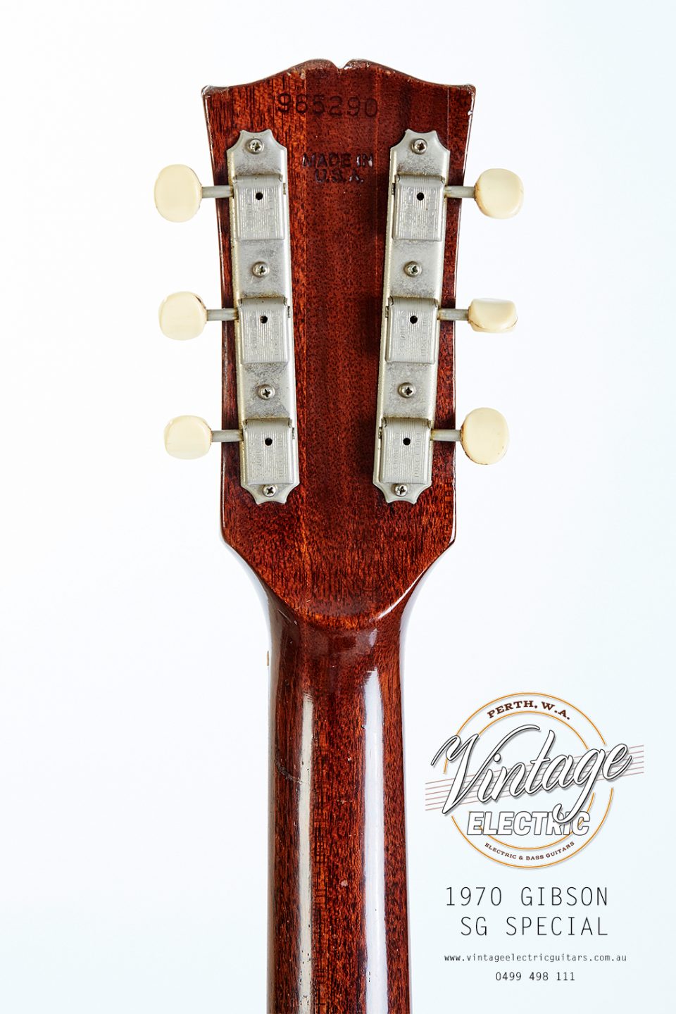 1970 Gibson SG Special Back of Headstock
