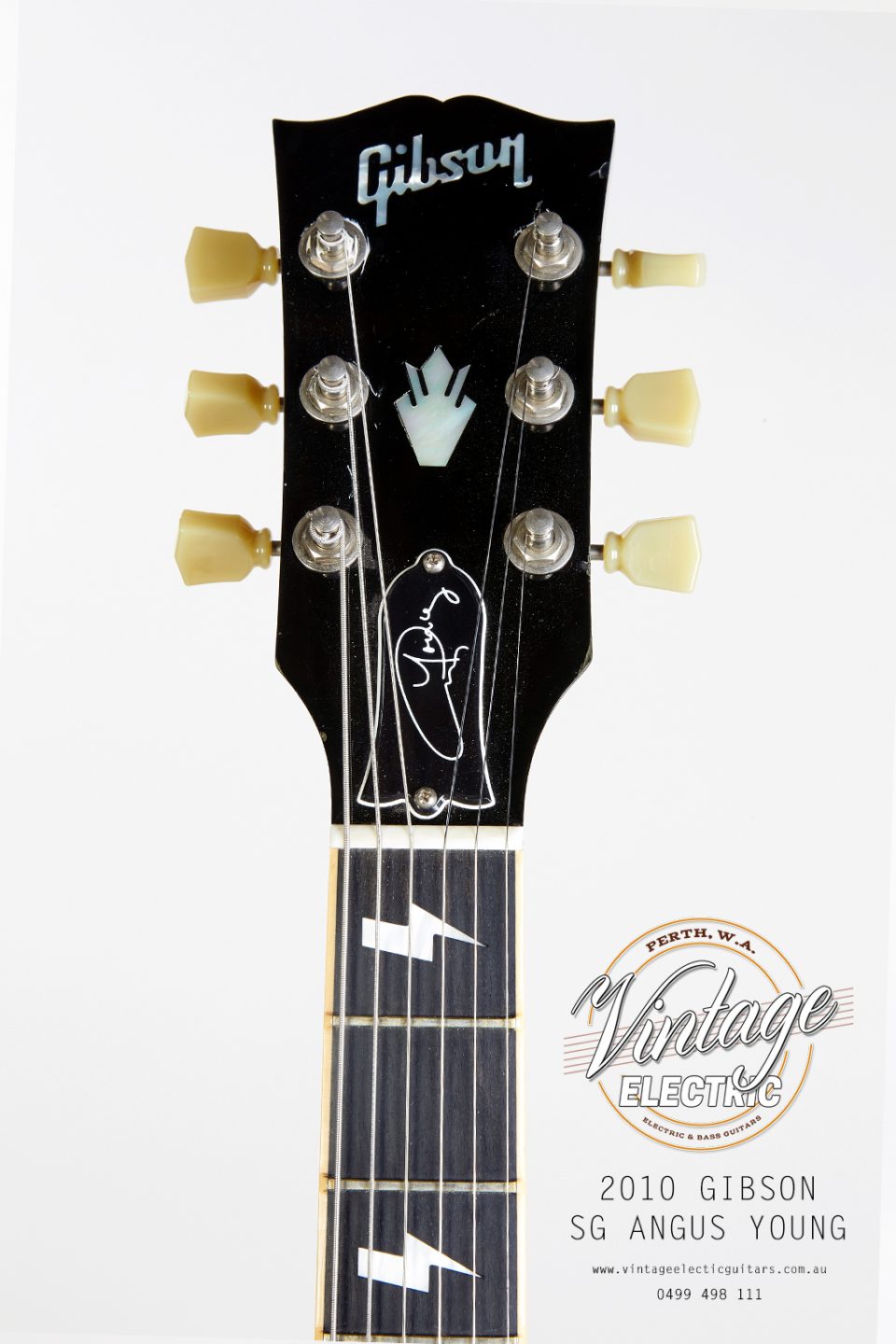 2010 Gibson SG Angus Young Headstock