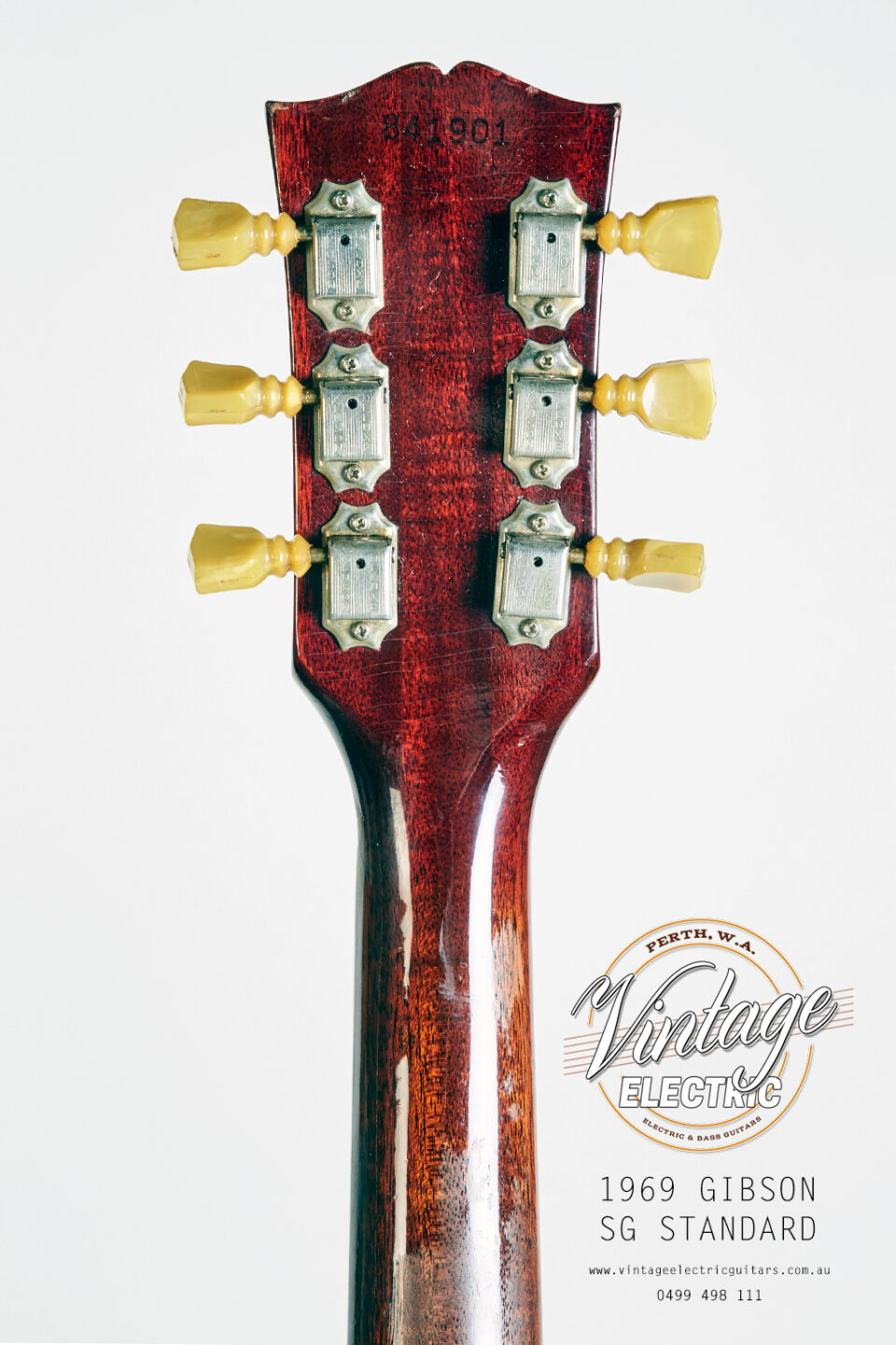 1969 Gibson SG Back of Headstock