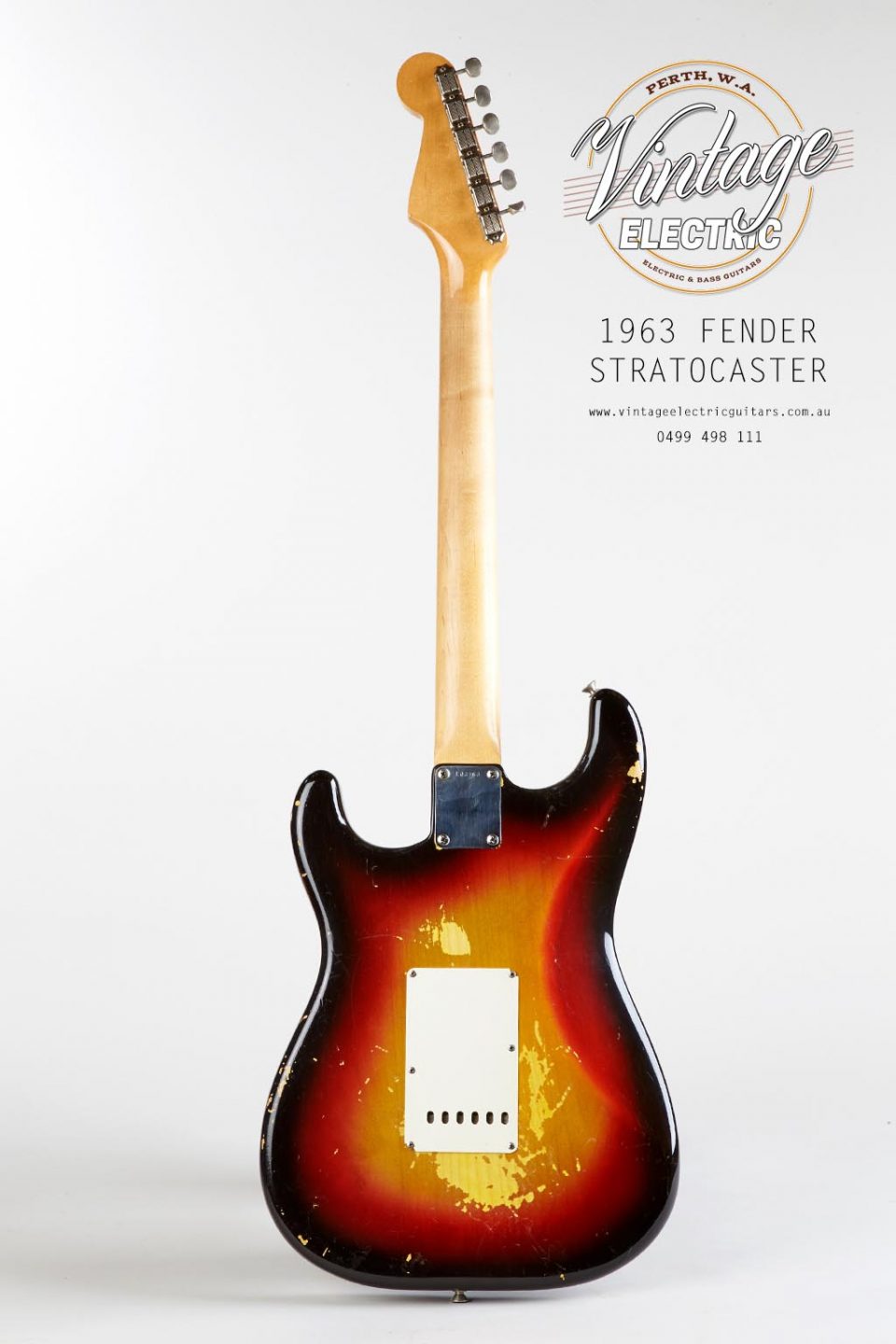 USA 1963 Fender Stratocaster Back of Guitar