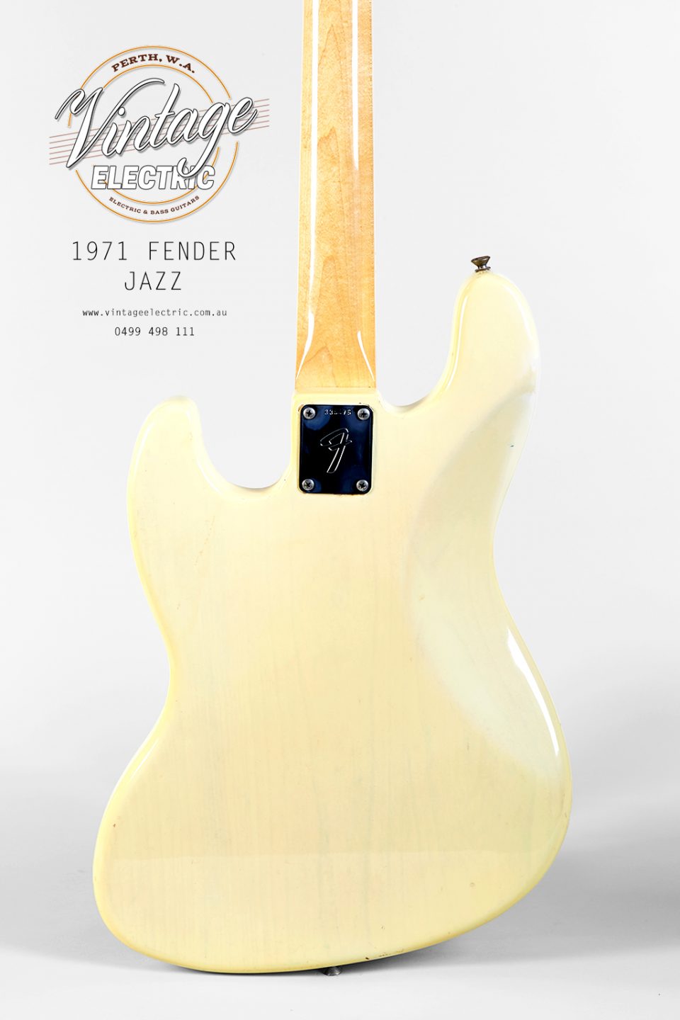 1971 Fender Jazz USA Back of Body