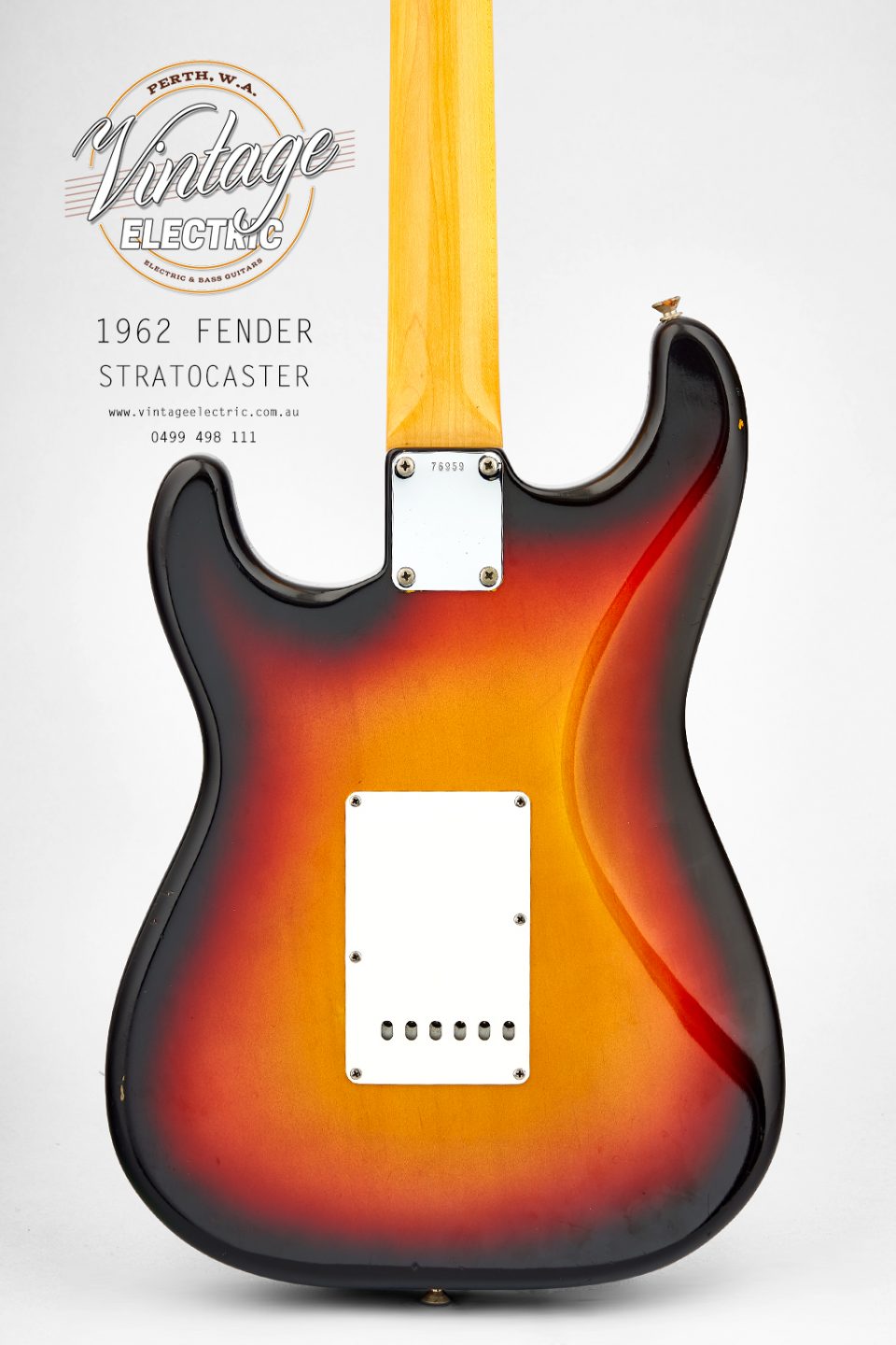 1962 Fender Stratocaster Back of Guitar
