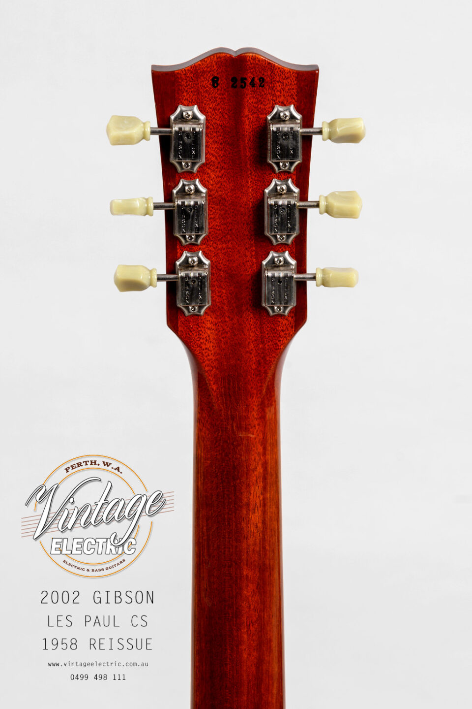 2002 Gibson Les Paul CS R8 Back of Headstock