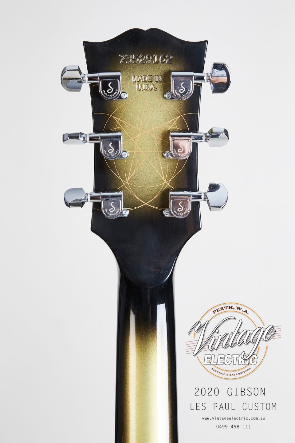 2020 Gibson Les Paul Custom Adam Jones Back of Headstock