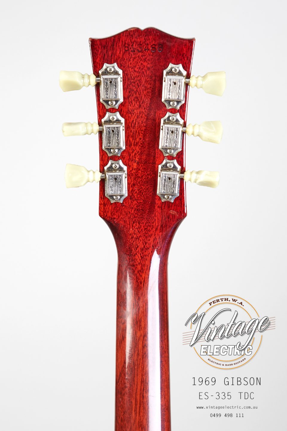 1969 Gibson 335 TDC Back of Headstock