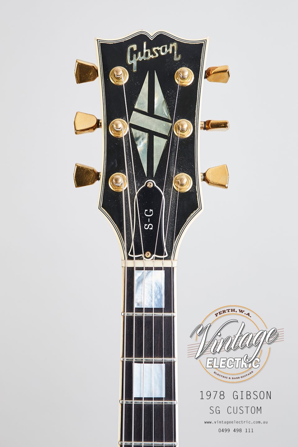 1978 Gibson SG Custom Headstock