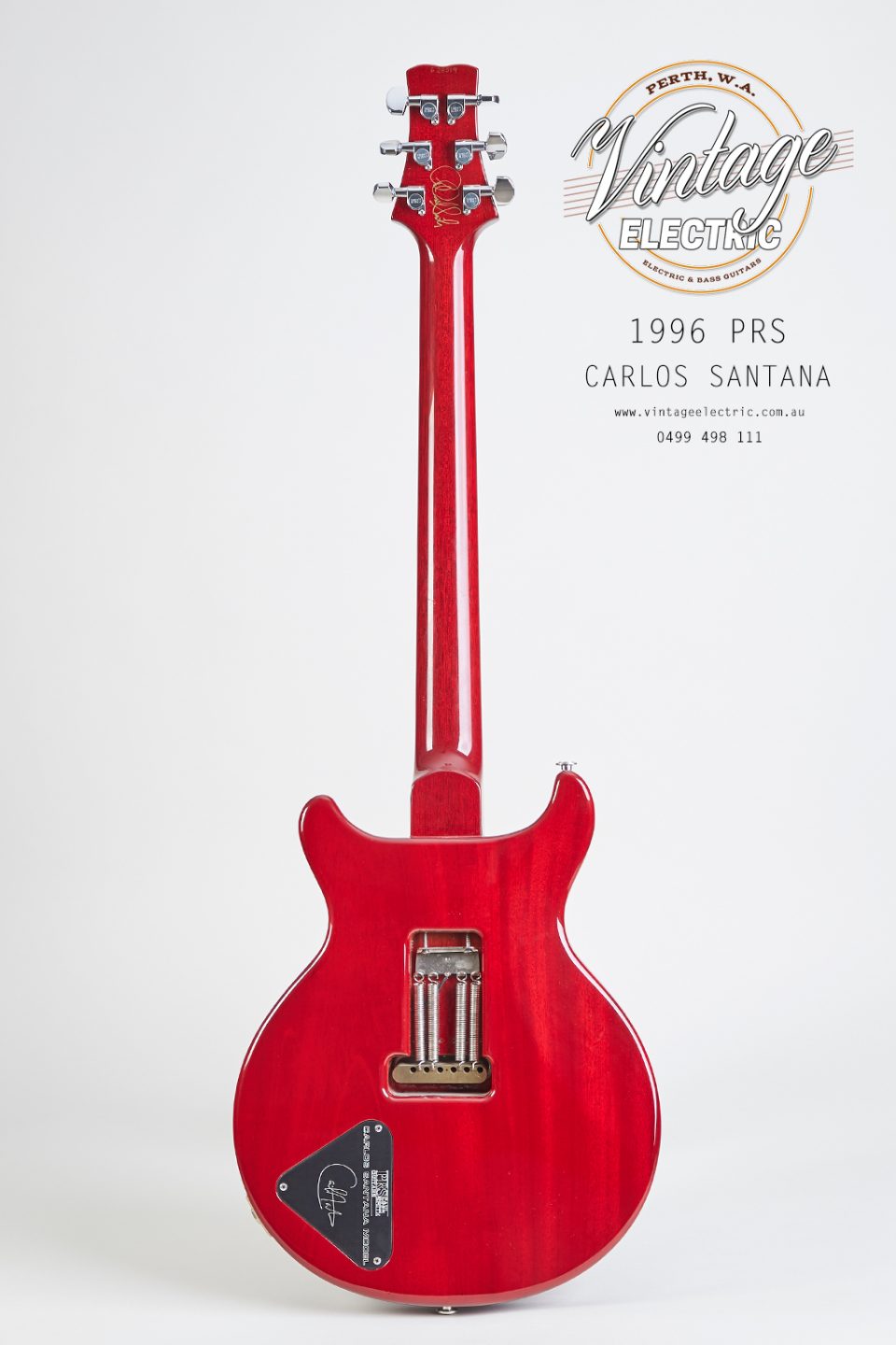 1996 PRS Santana Back of Guitar