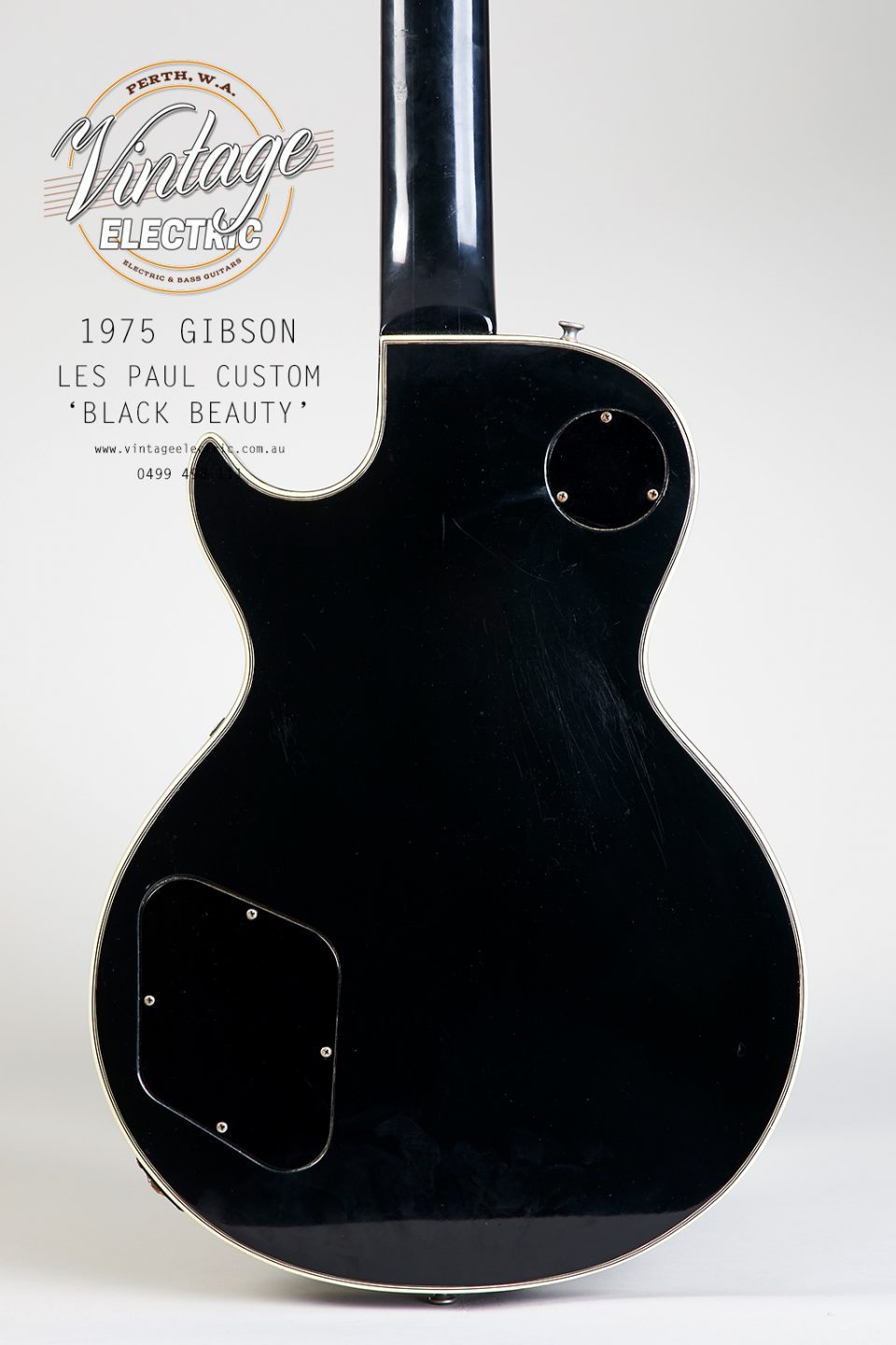 1975 Gibson Les Paul Custom Back of Guitar