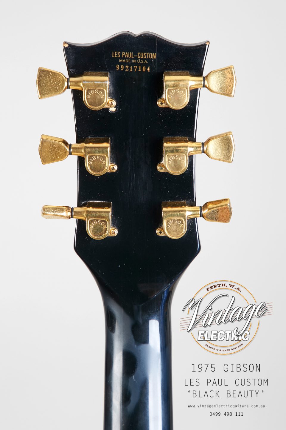 1975 Gibson Les Paul Custom Back of Headstock