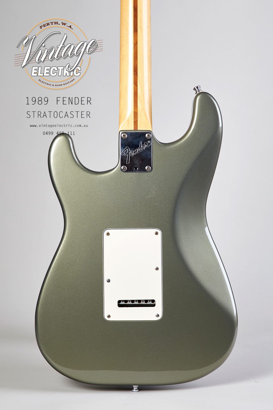 1989 Fender Stratocaster Charcoal Metallic Back of Body