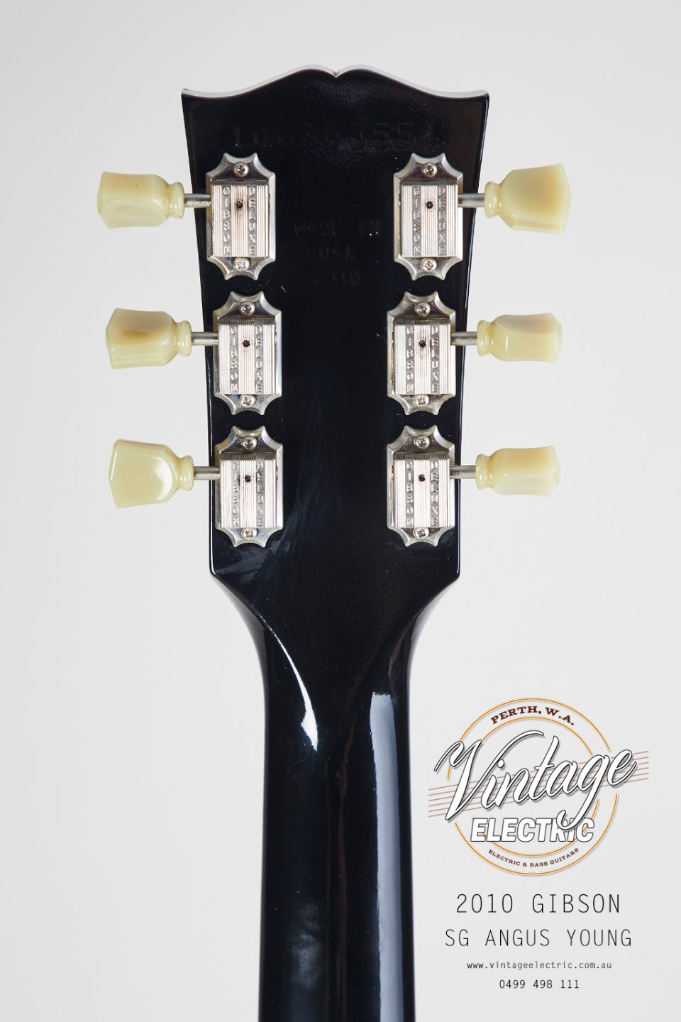 2010 Gibson SG Signature Angus Back of Headstock