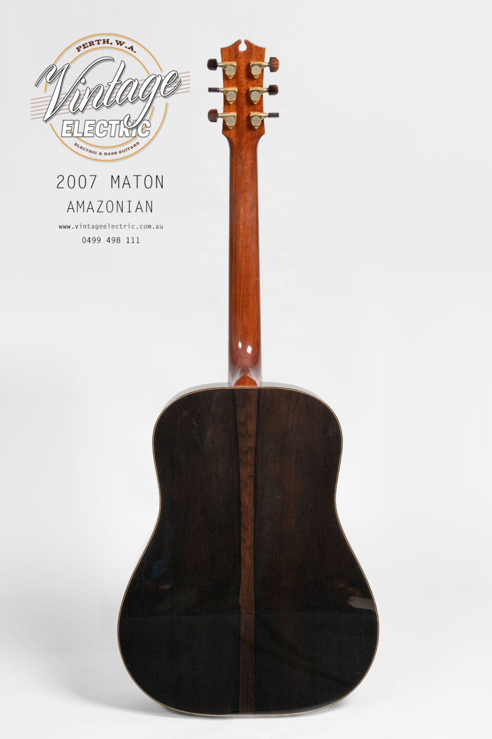 2007 Maton Amazonian Back of Guitar