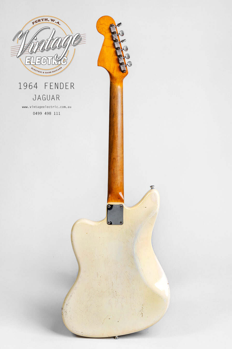 1964 Fender Jaguar Olympic White Rear