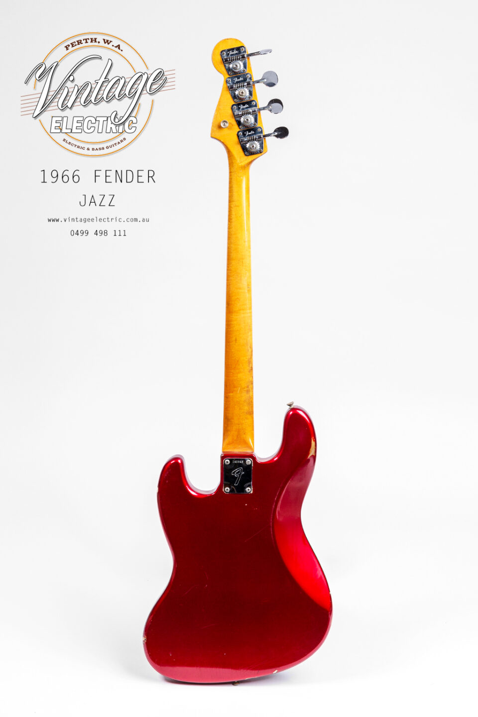 1966 Fender Jazz Bass Back of Bass