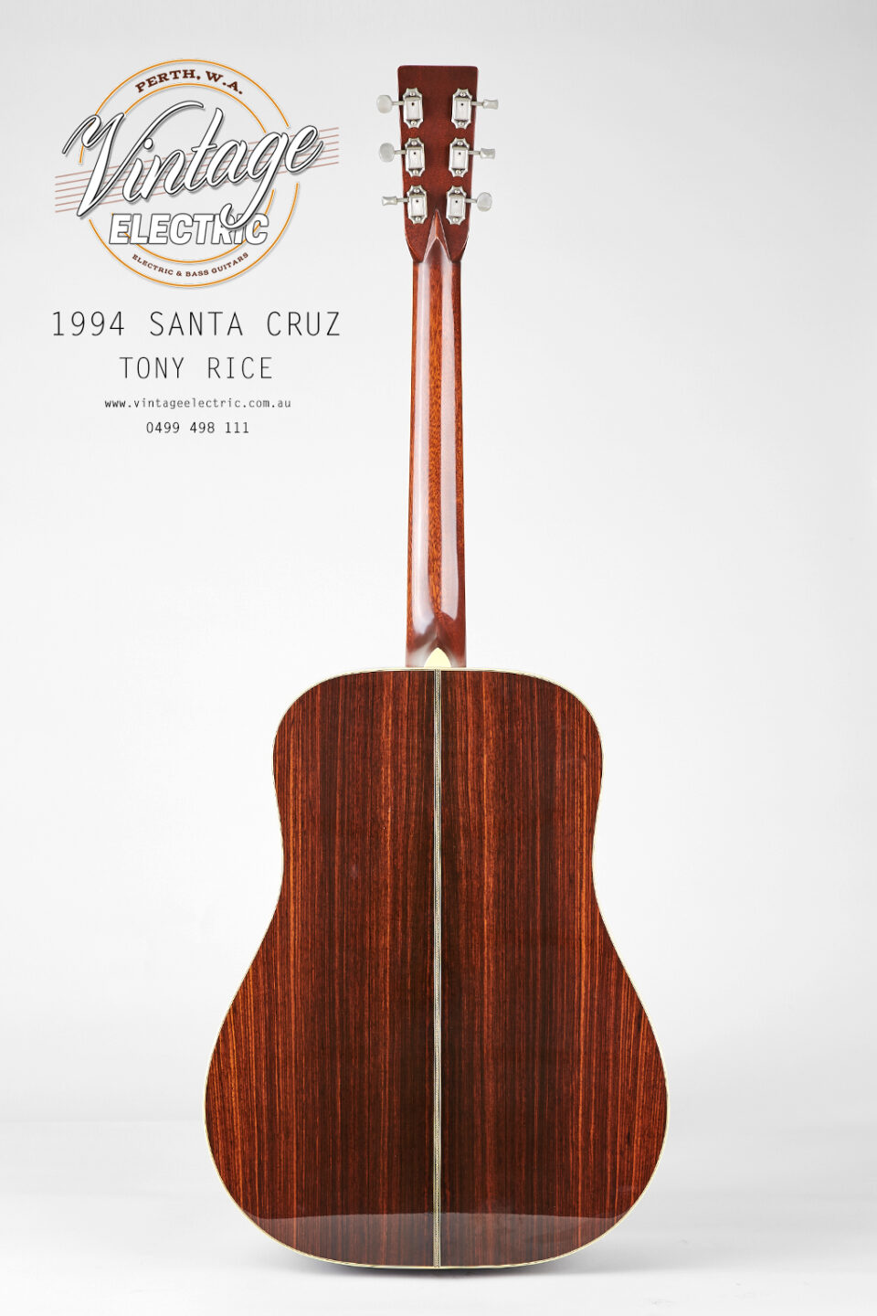 1994 Santa Cruz Tony Rice Back of Guitar