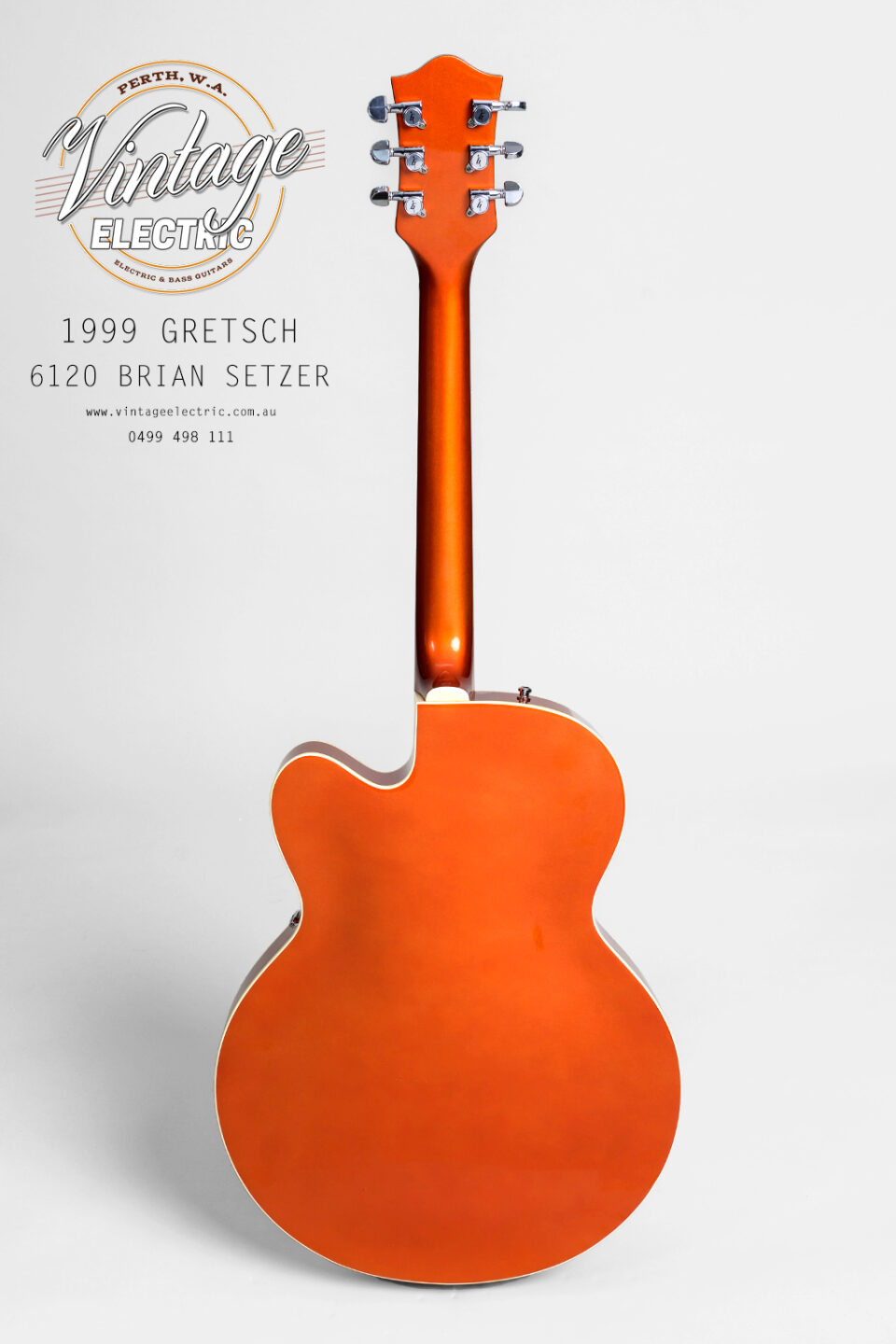 1999 Gretsch Orange 6120 Back of Guitar