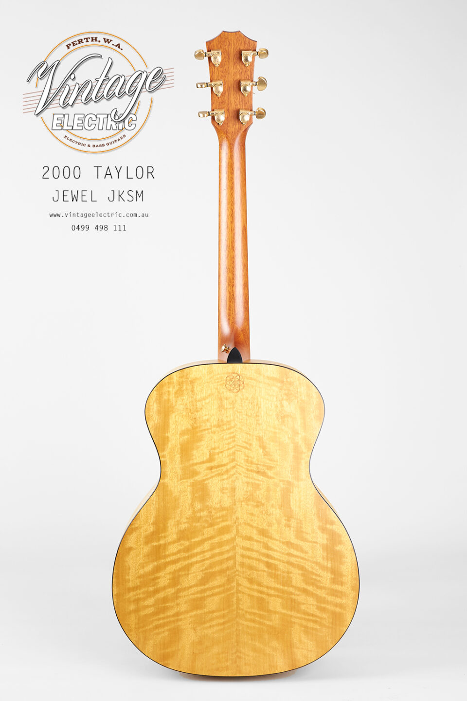 2000 Taylor Jewel JKSM Back of Guitar