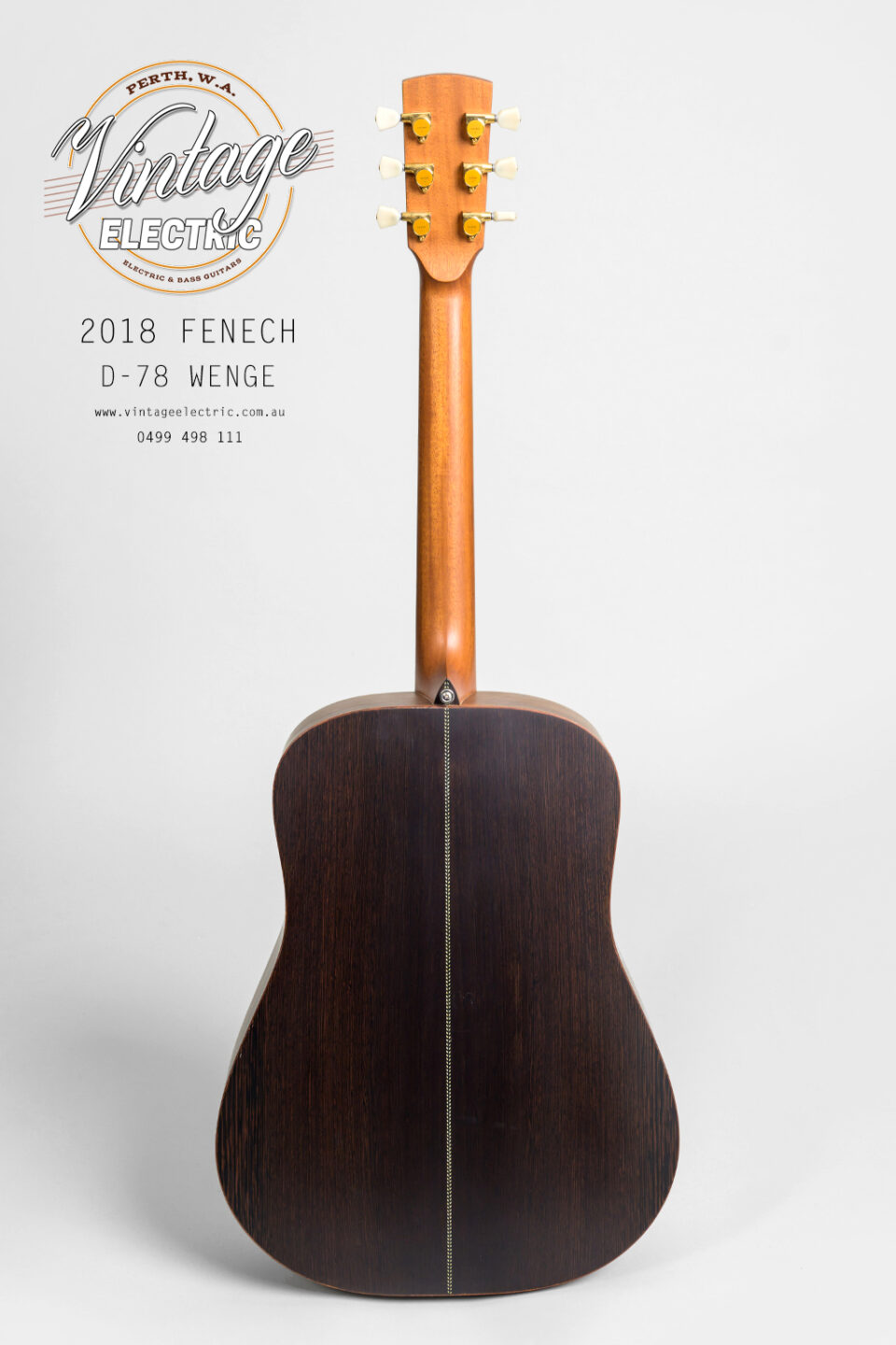 2018 Fenech D-78 Wenge Back of Guitar