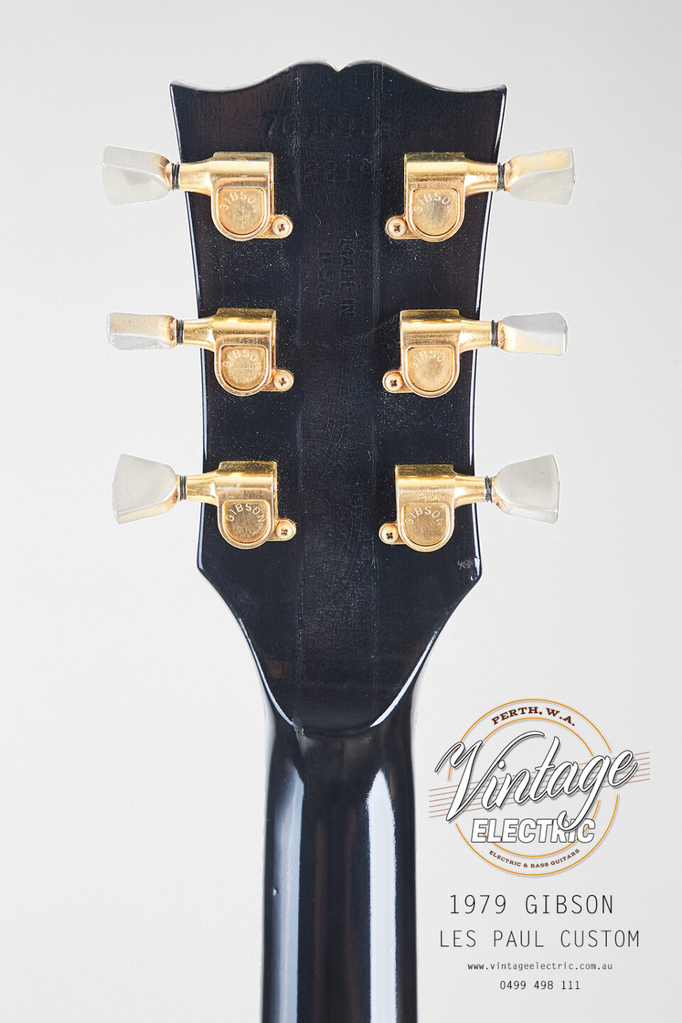1979 Gibson Les Custom Back of Headstock