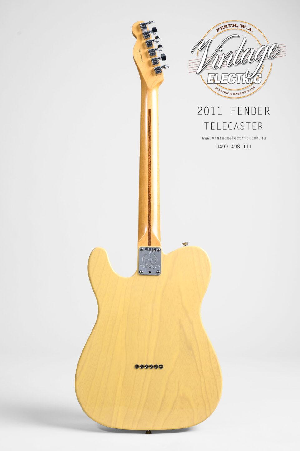 2011 60th Fender Telecaster Back of Guitar