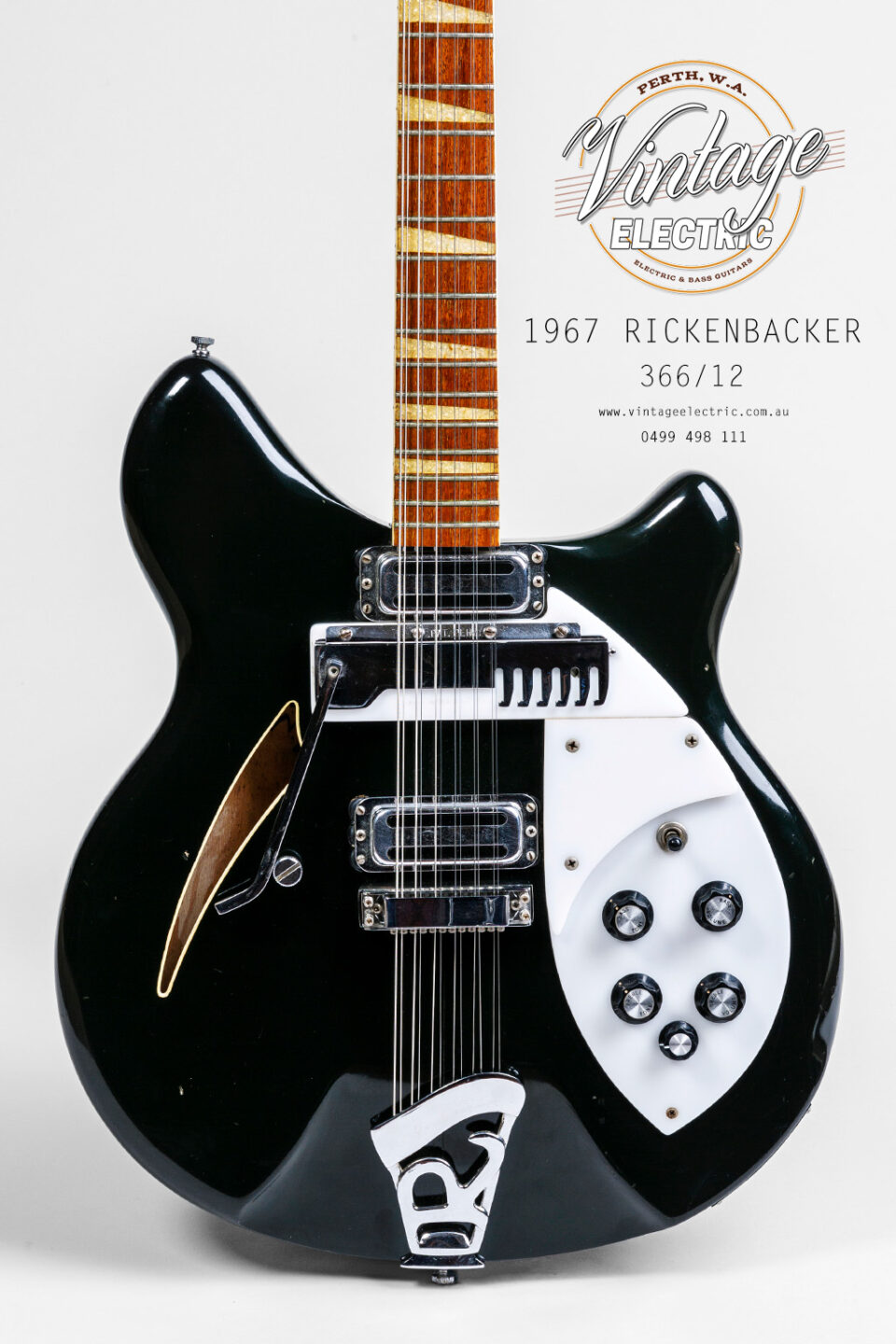 1967 Rickenbacker 366-12 Black Body