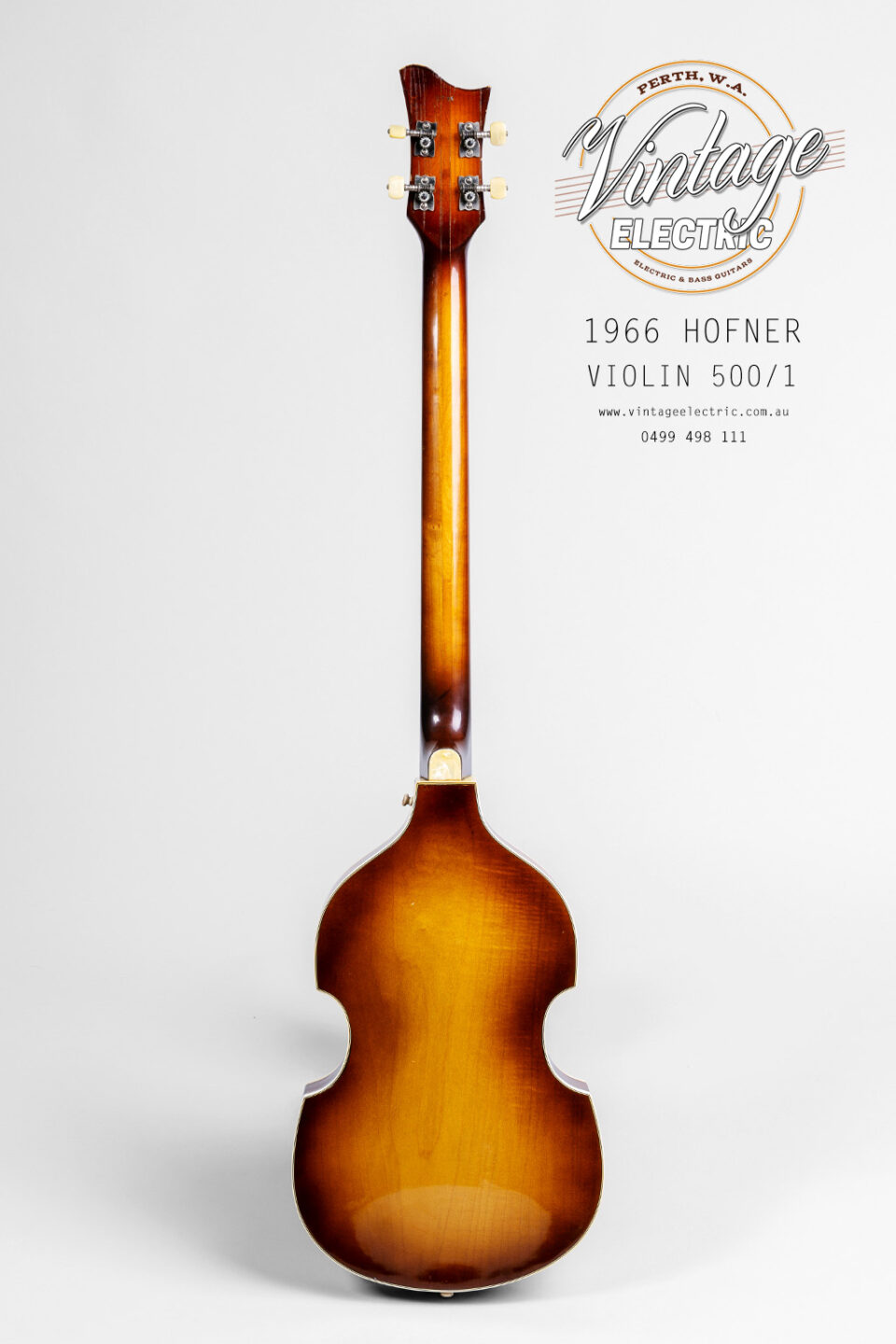 1966 Hofner Violin 500-1 Bass Back