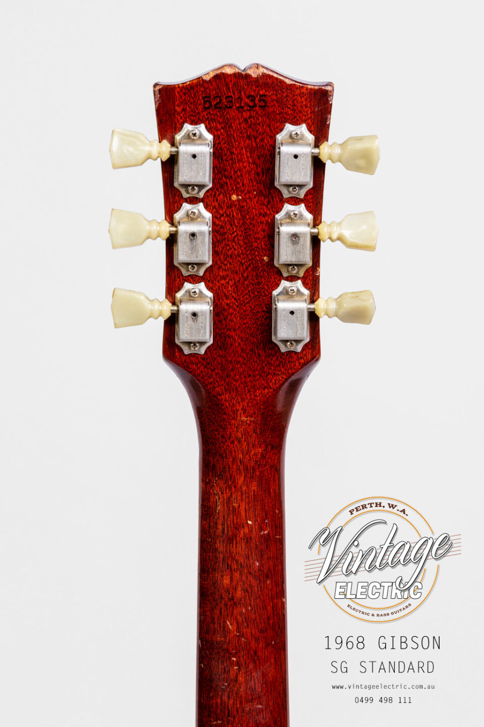 1968 Gibson SG Back of Headstock