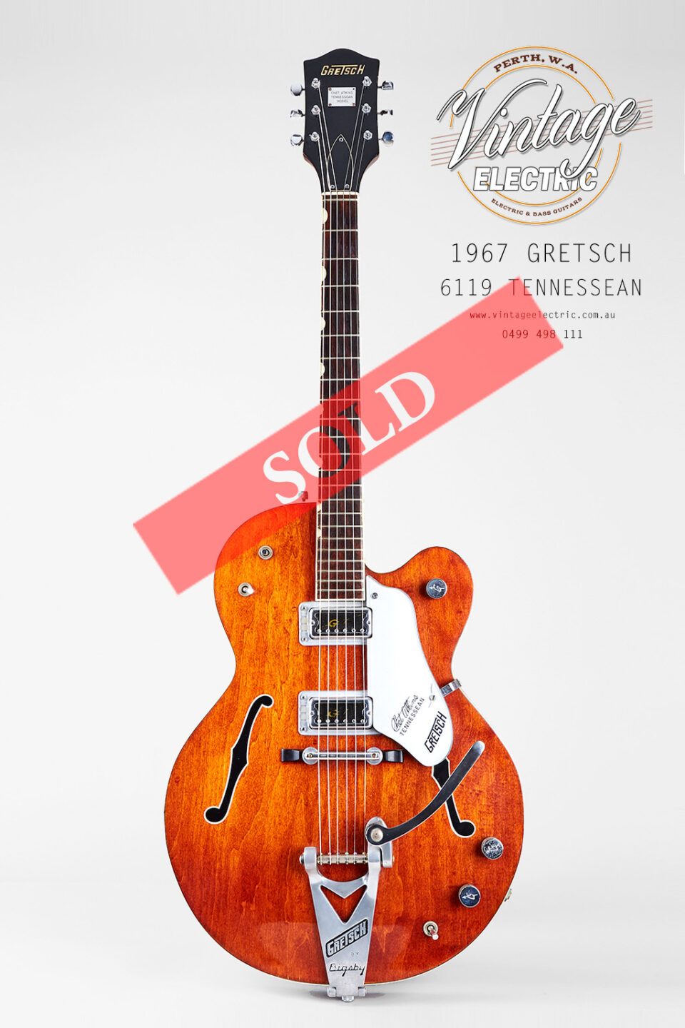 1967 Gretsch 6119 Tennessean Orange Sold