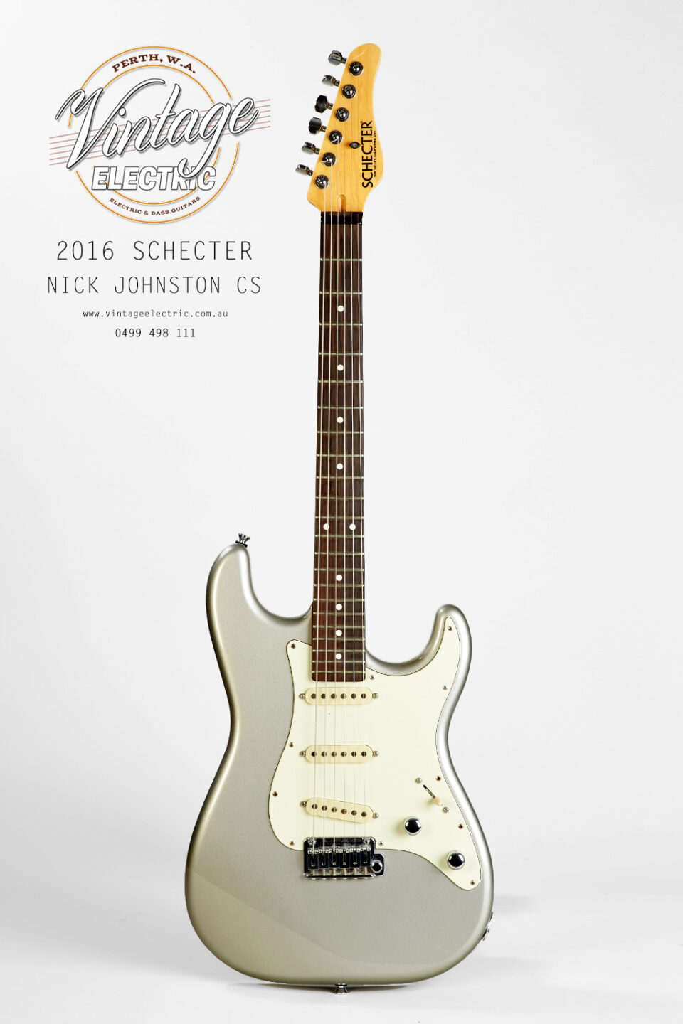 2016 Schecter Custom Shop Silver Guitar