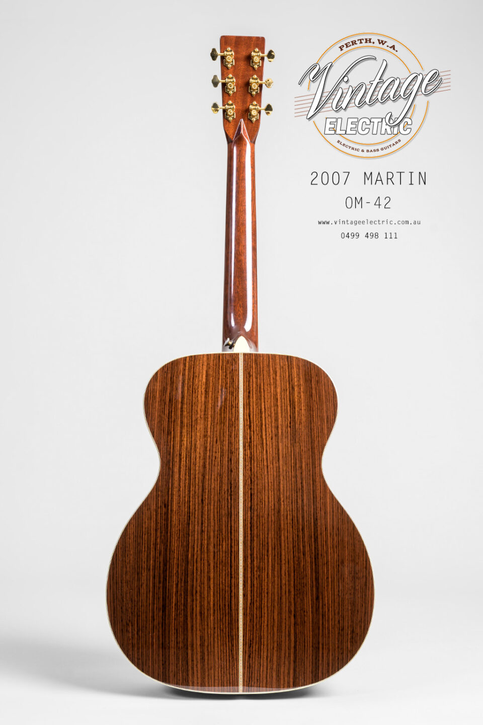 2007 Martin OM-42 Back of Guitar