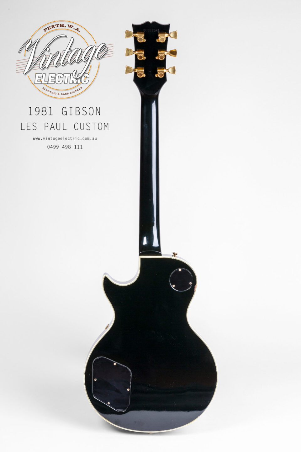 1981 Gibson Les Paul Custom Back of Guitar