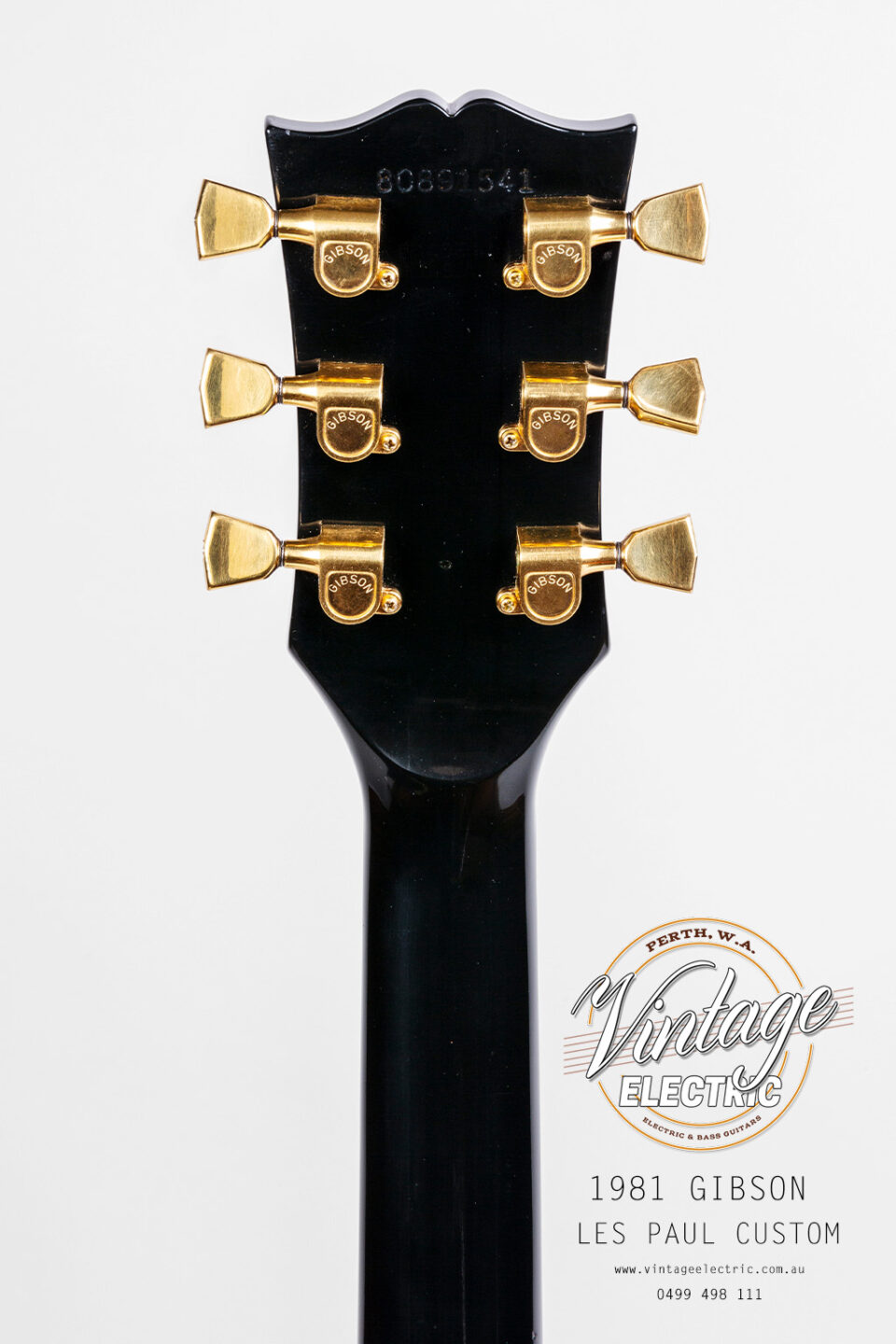 1981 Gibson Les Paul Custom Back of Headstock