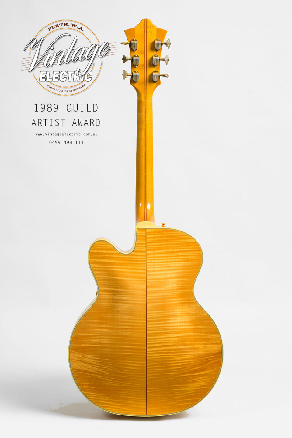 1989 Guild Artist Award Back of Guitar