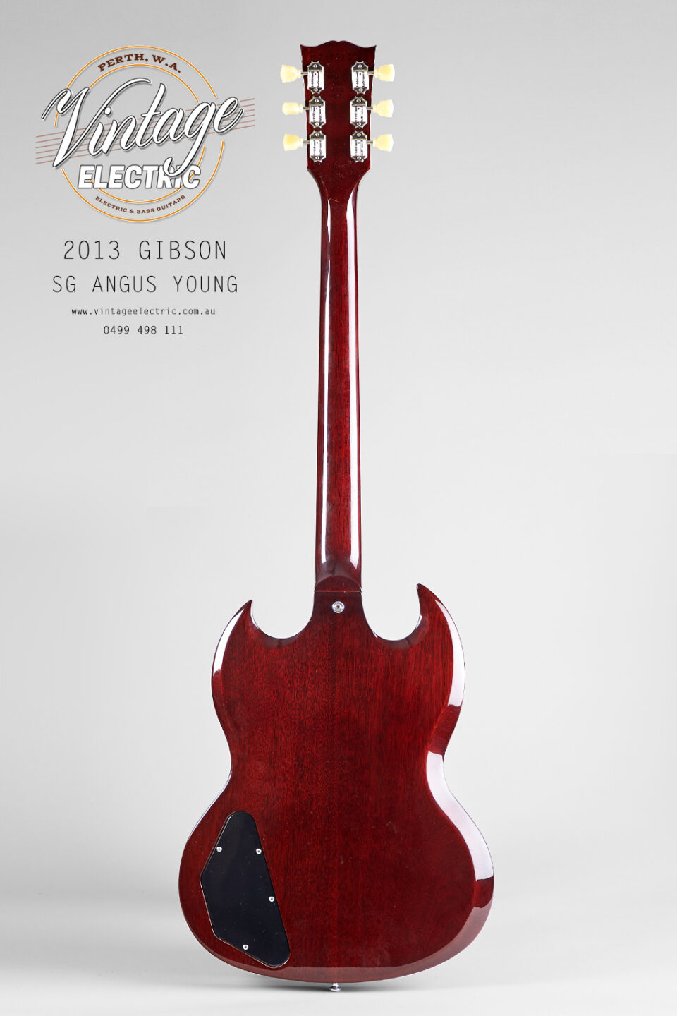 2013 Gibson SG Angus Cherry Red Back of Guitar